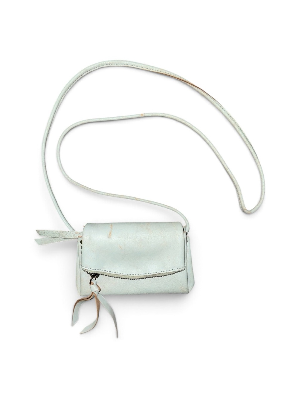 Free People High Speed Light Blue Crossbody Leather Mini Bag
